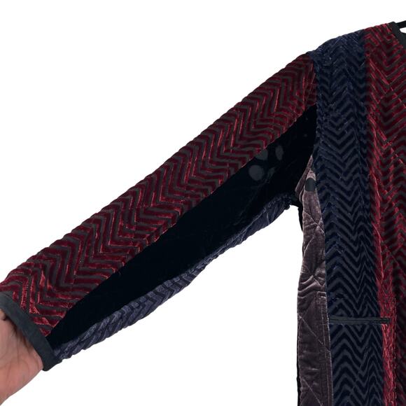 Koos Of Course Velvet Burnout QVC Quilted Jacket Silk Blend Women's Size Small - Picture 4 of 15